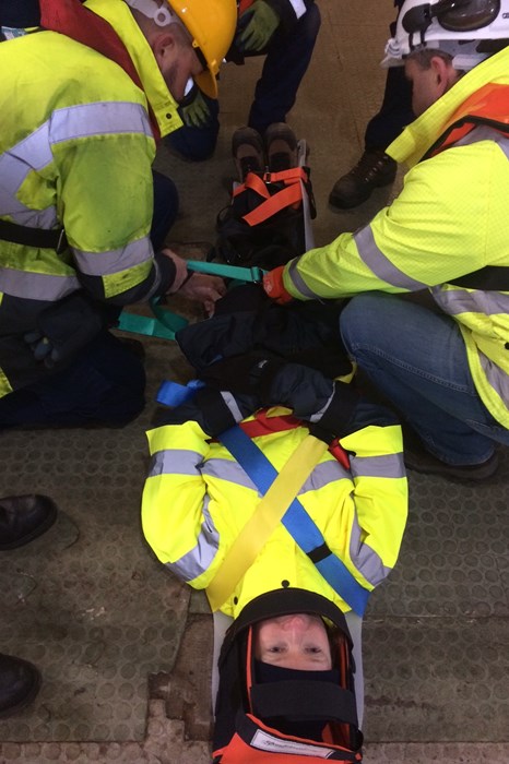 Saviour Stretchers were put to the test during training at the Port of Milford Haven