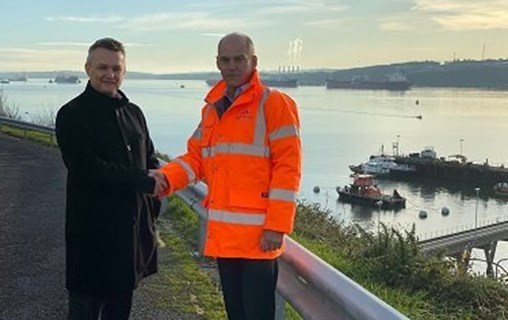 Andy Jones, Chief Executive at the Port of Milford Haven, and Sam Leighton, Managing Director of Bombora Wave Power, have signed a Memorandum of Understanding