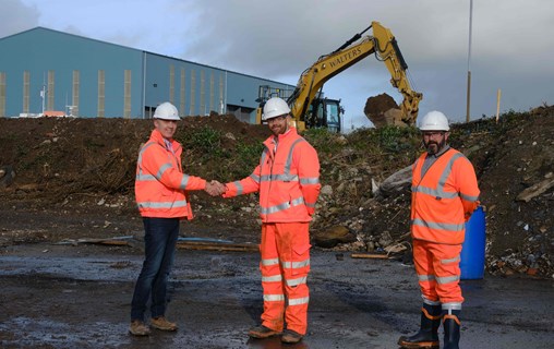 (L-R) Jason Hester - Project Manager, Port of Milford Haven, Gavin Perry - Senior Quantity Surveyor, Walters Group and Wayne Scott - General Foreman, Walters Group